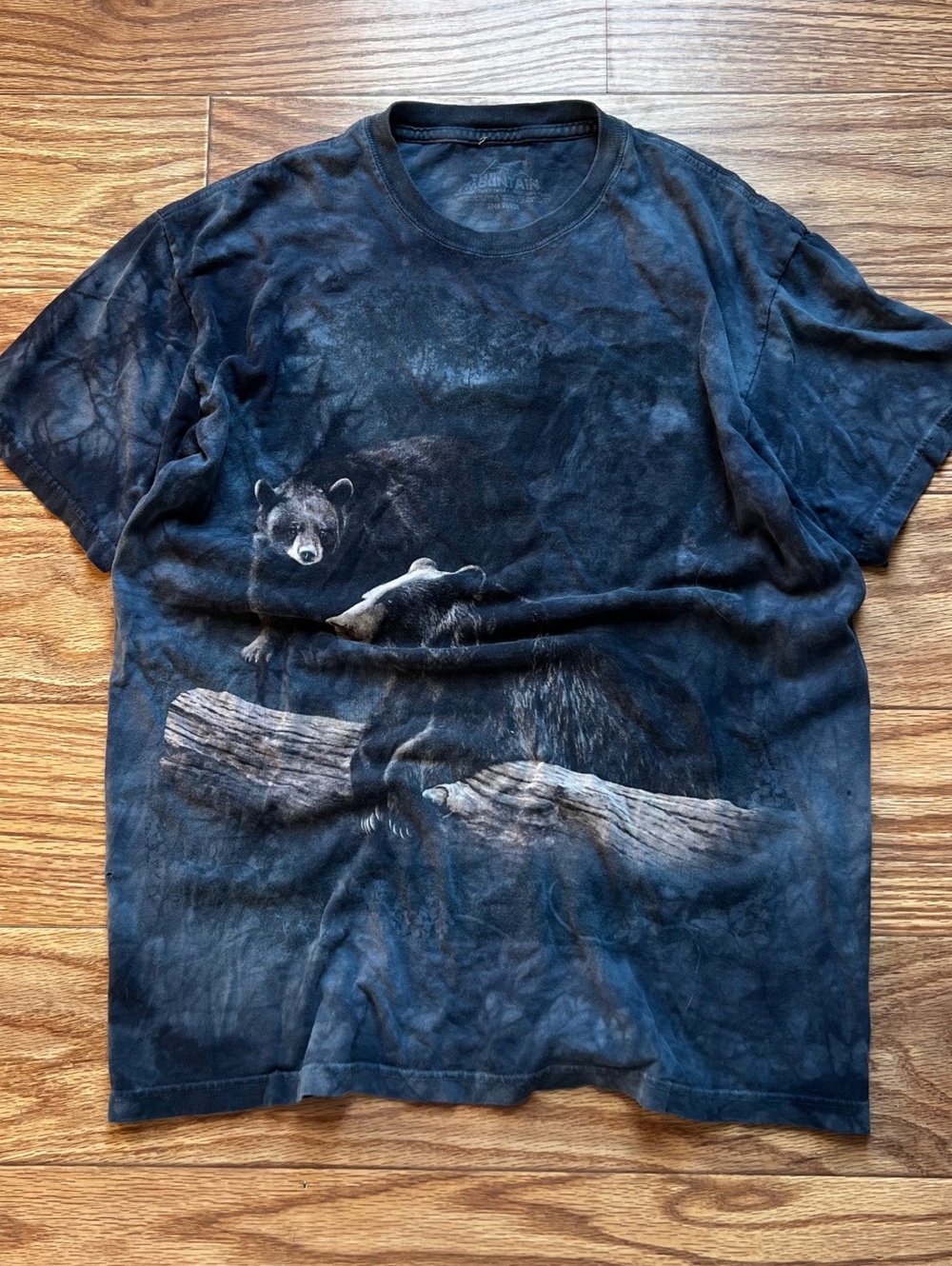 grunge nature Mountain wolf graphic tie dye tee